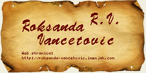 Roksanda Vančetović vizit kartica